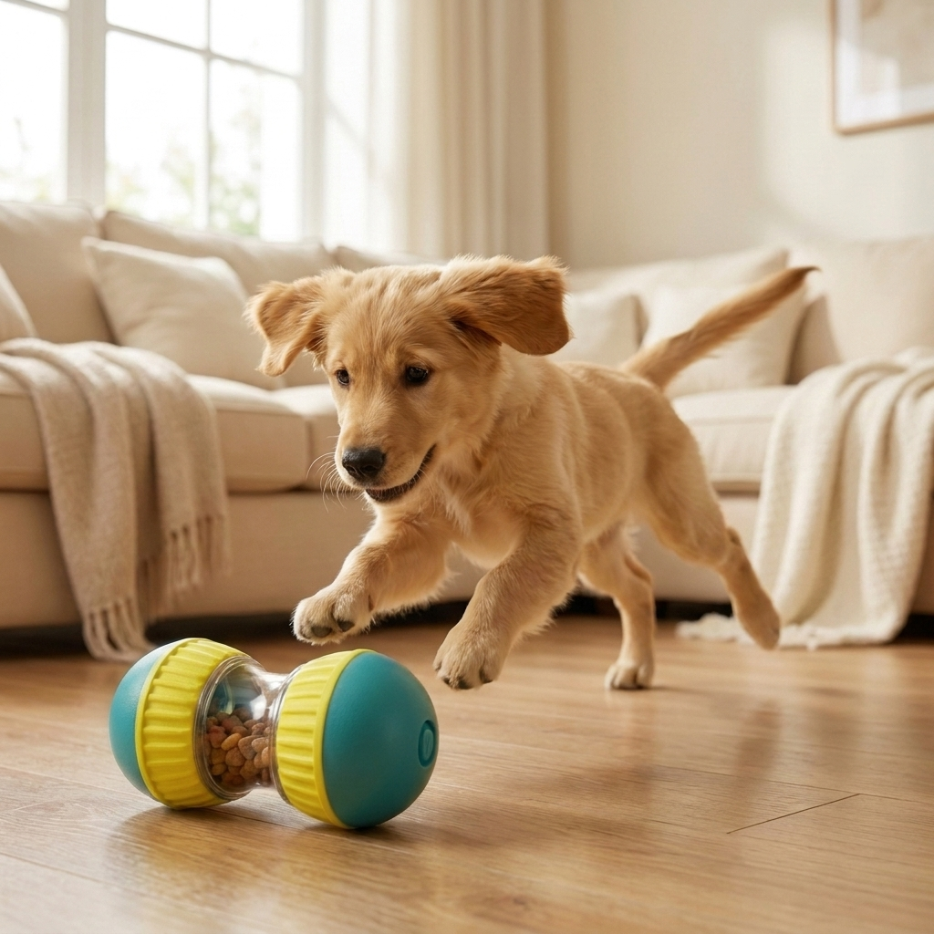 Week 1 with TumbleBar - zoomies redirected at the ball