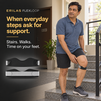 Erilas FlexLoop below-kneecap support for everyday movement