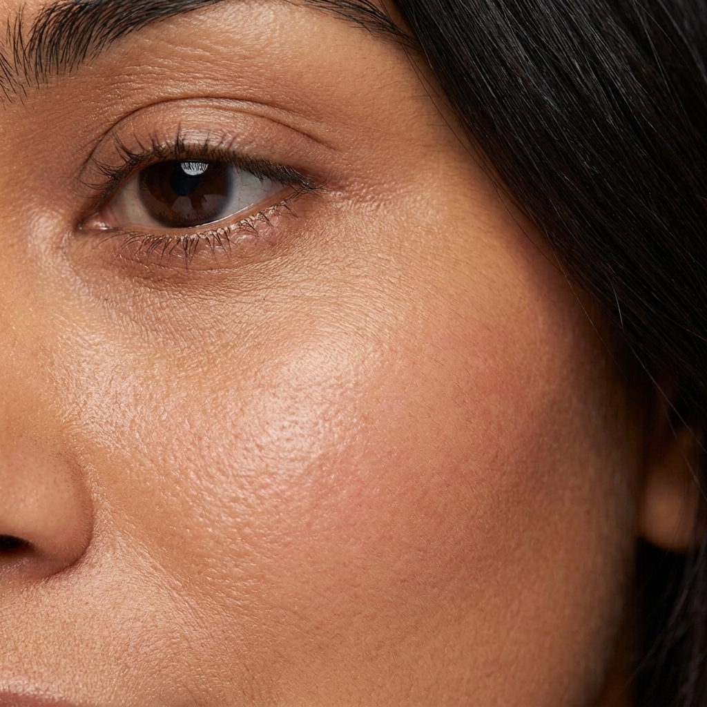 Indian woman eye close-up, plumper-looking lines